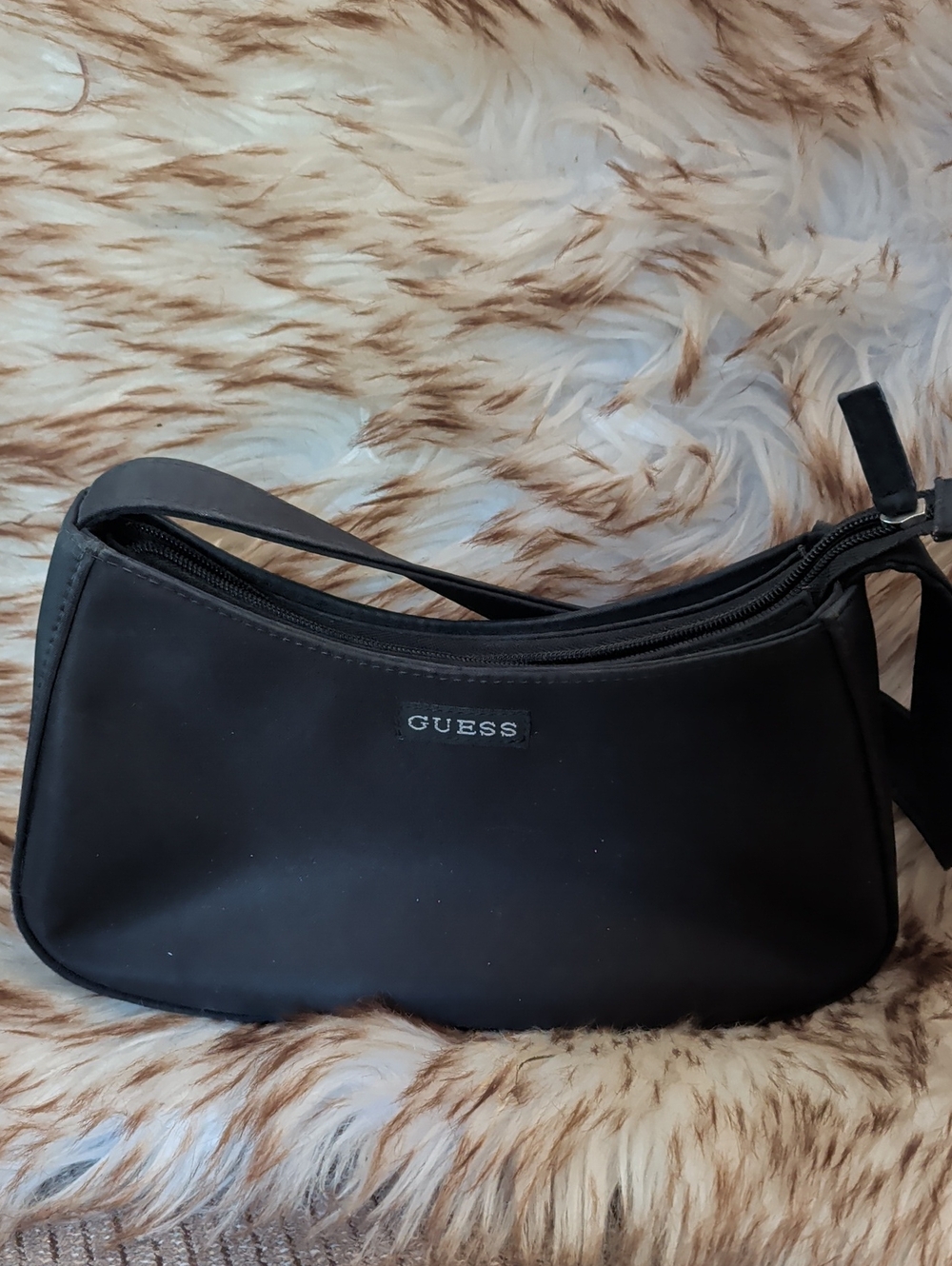 Guess Black Crescent Shoulder Bag with Logo